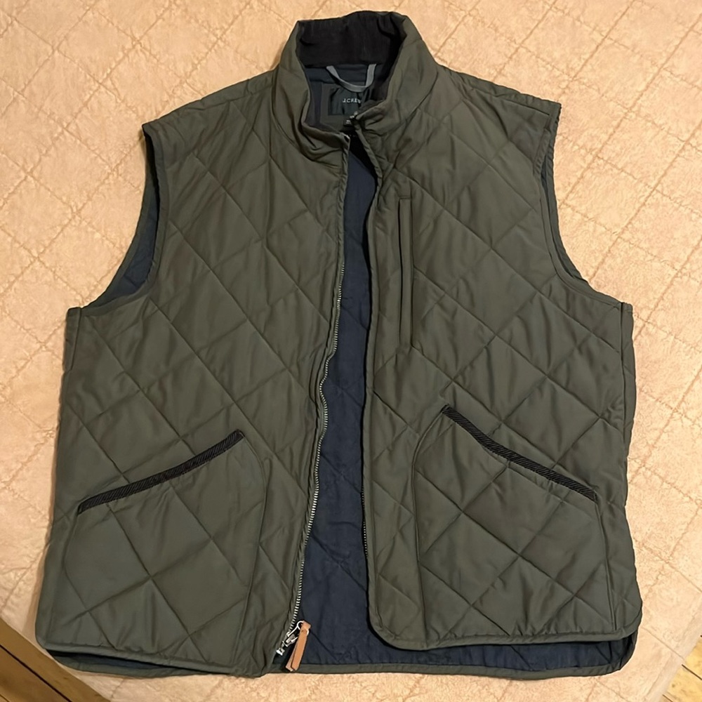 J. Crew Sussex Quilted Vest - Army Green (Moss) - size Large